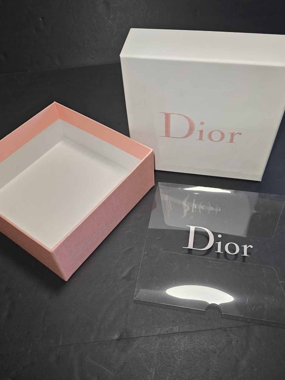 Dior Pink & White Gift Box with Clear Dior Sleeve